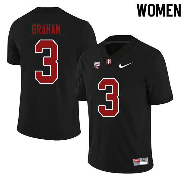 Women #3 Marcus Graham Stanford Cardinal College Football Jerseys Sale-Black - Click Image to Close